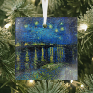 Sterrennacht over de Rijn door Vincent Van Gogh Glas Ornament