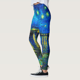 Sterrennacht over de Rijn door Vincent Van Gogh Leggings