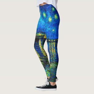 Sterrennacht over de Rijn door Vincent Van Gogh Leggings