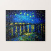 Sterrennacht over de Rijn door Vincent Van Gogh Legpuzzel (Horizontaal)