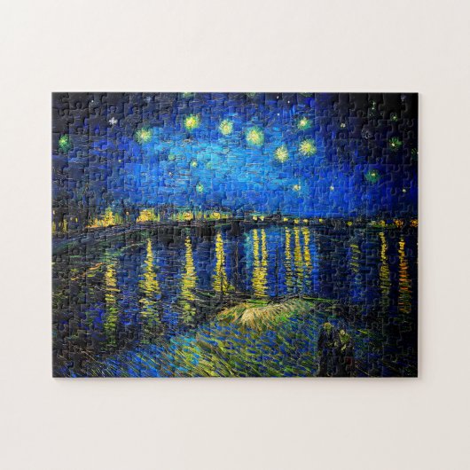 Sterrennacht over de Rijn door Vincent Van Gogh Legpuzzel (Horizontaal)