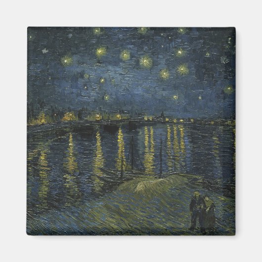 Sterrennacht over de Rijn door Vincent Van Gogh Magneet (Voorkant)