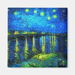 Sterrennacht over de Rijn door Vincent Van Gogh Magneet