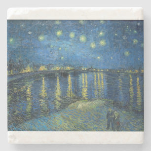 Sterrennacht over de Rijn door Vincent van Gogh Stenen Onderzetter