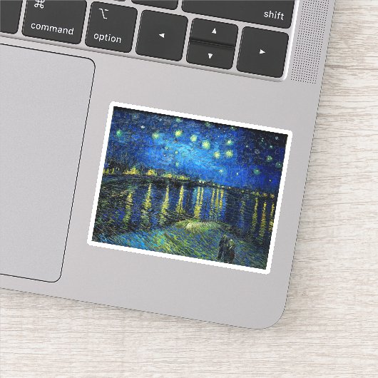 Sterrennacht over de Rijn door Vincent Van Gogh Sticker (Detail)