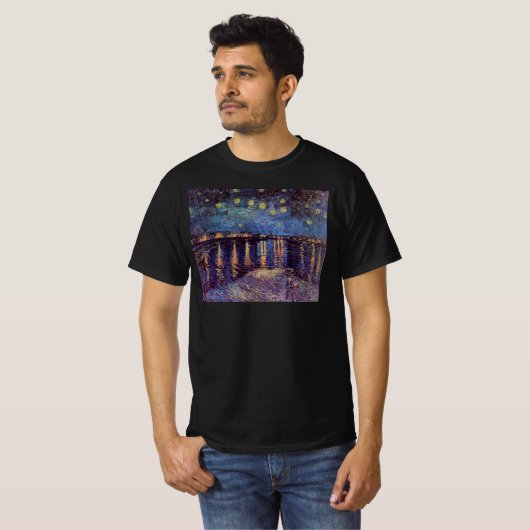 Sterrennacht over de Rijn door Vincent van Gogh T-shirt (Voorkant volledig)
