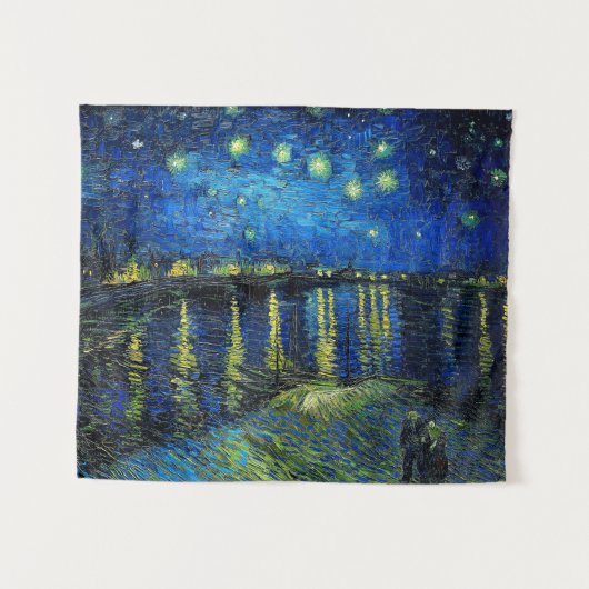 Sterrennacht over de Rijn door Vincent Van Gogh Wandkleed (Voorkant (horizontaal))