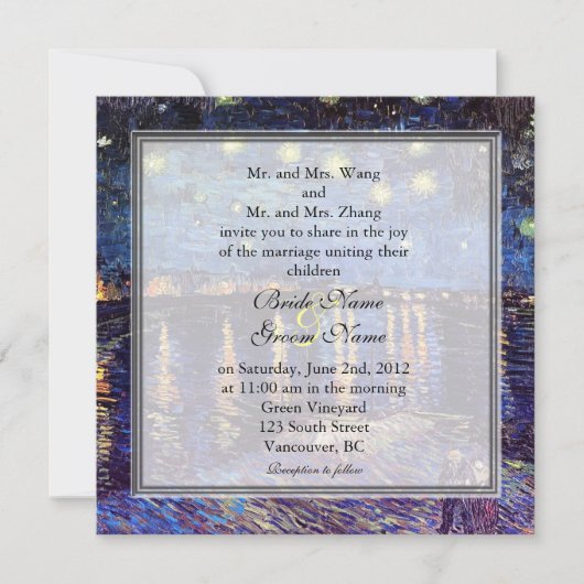 Sterrennacht over de Rijn, huwelijk Kaart (Voorkant)