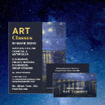 Sterrennacht over de Rijn, Kunstklassen Flyer<br><div class="desc">Sterrennacht boven de Rijn,  kunstleraar,  kunstklasse Adverteren brochure door de winkel van het Visitekaartje.</div>