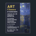 Sterrennacht over de Rijn, Kunstklassen Flyer<br><div class="desc">Sterrennacht boven de Rijn,  kunstleraar,  kunstklasse Adverteren brochure door de winkel van het Visitekaartje.</div>