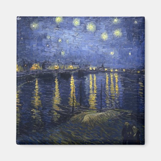 Sterrennacht over de Rijn Magneet (Voorkant)