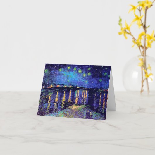 Sterrennacht over de Rijn Van Gogh Fine Art Kaart (Gele Bloem)