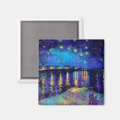 Sterrennacht over de Rijn Van Gogh Fine Art Magneet (Voorkant / Achterkant)