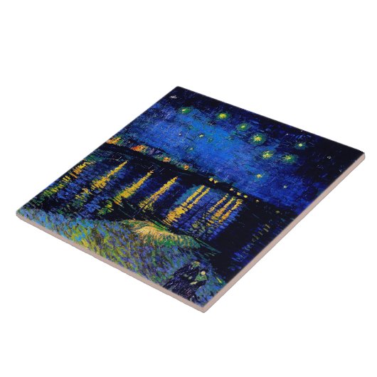 Sterrennacht over de Rijn Van Gogh Fine Art Tegeltje (Zijkant)