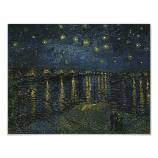 Sterrennacht over de Rijn - Van Gogh Foto Afdruk (Voorkant)