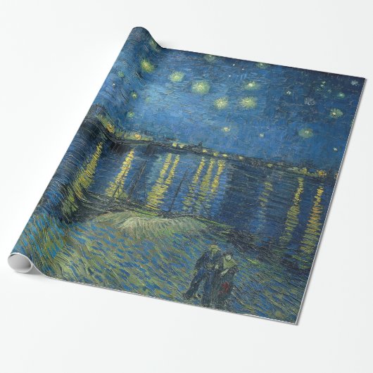 Sterrennacht over de Rijn Vincent van Gogh Cadeaupapier (Uitgerold)