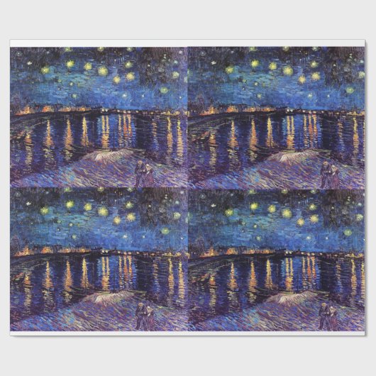 Sterrennacht over de Rijn, Vincent van Gogh. Cadeaupapier (Vlak)