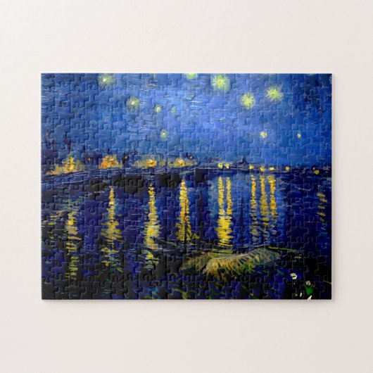 Sterrennacht over de Rijn Vincent van Gogh Vect Legpuzzel (Horizontaal)