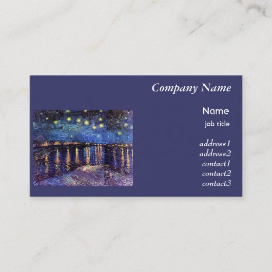 Sterrennacht over de Rijn, Vincent Van Gogh Visitekaartje (Voorkant)