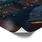 Sterrennacht over de Sagrada Familia Perfect Poster (Hoek)