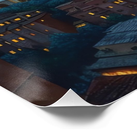 Sterrennacht over de Sagrada Familia Perfect Poster (Hoek)