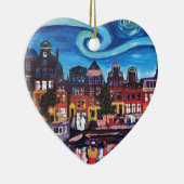Sterrennacht over het kanaal van Amsterdam Keramisch Ornament (Rechts)