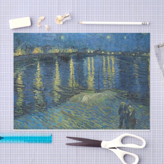 Sterrennacht over het ontkoppelingsdocument Rhône Tissuepapier (Craft)