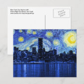 Sterrennacht over New York City Briefkaart (Voorkant / Achterkant)
