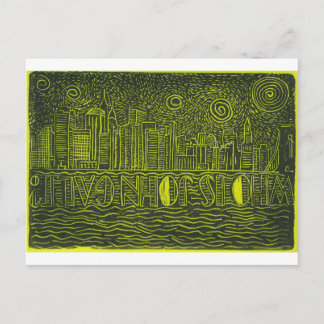 Sterrennacht over New York.. wie is John Galt? Briefkaart