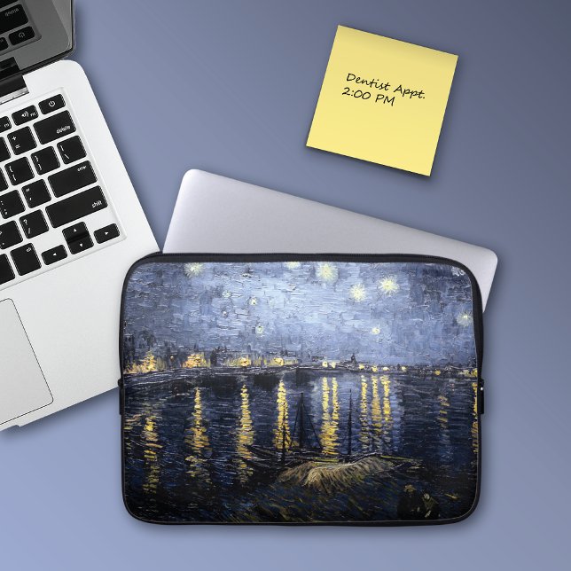 Sterrennacht Over Rhone Vincent van Gogh Laptop Sleeve (Creator heeft geüpload)
