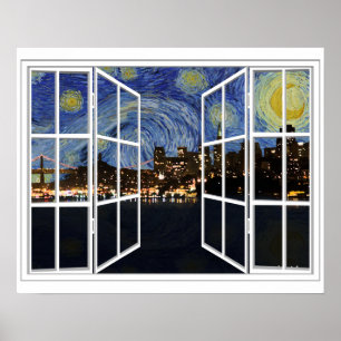 Sterrennacht Over San Francisco California Poster