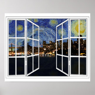 Sterrennacht Over San Francisco California Poster