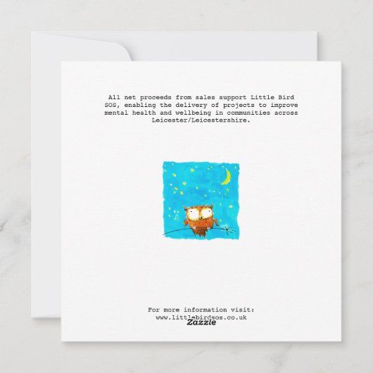 Sterrennacht Owl Feestdagenkaart (Achterkant)