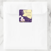 Sterrennacht Owls Baby shower Vierkante Sticker (Tas)