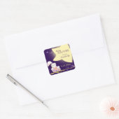 Sterrennacht Owls Baby shower Vierkante Sticker (Envelop)