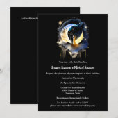 Sterrennacht paar hemelse maan elegant kaart (Voorkant / Achterkant)