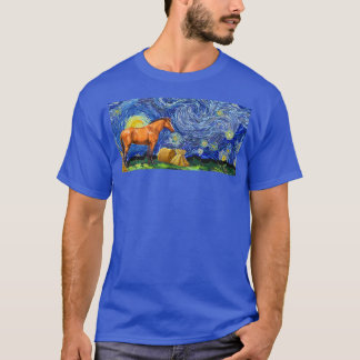 Sterrennacht Paarden, Van Gogh Horse Gifts for Men T-shirt