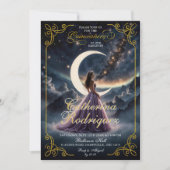 Sterrennacht Paarse Quinceañera Kaart (Voorkant)