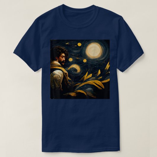 Sterrennacht Painter Art Moonlight T-shirt (Design voorkant)