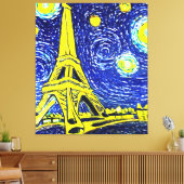 Sterrennacht Paris Frankrijk Canvas Afdruk (Insitu (Woonkamer))