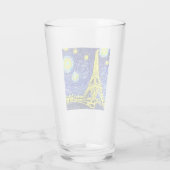 Sterrennacht Paris Frankrijk Glas (Achterkant)