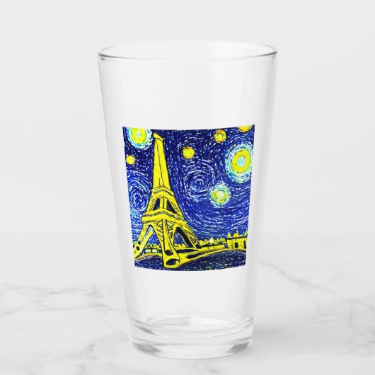 Sterrennacht Paris Frankrijk Glas (Voorkant)