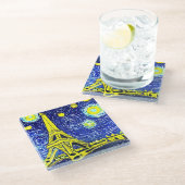 Sterrennacht Paris Frankrijk Glazen Onderzetter (Schuin)