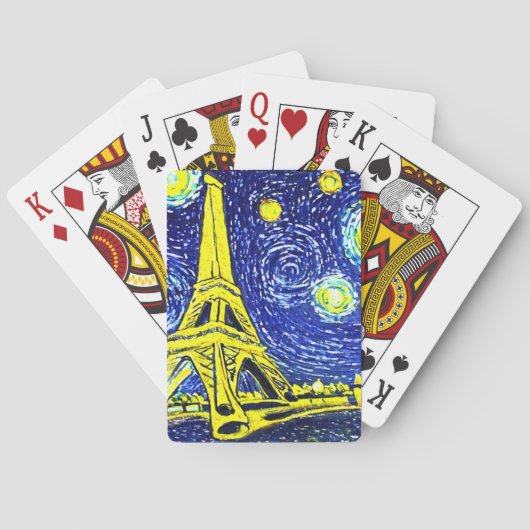 Sterrennacht Paris Frankrijk Pokerkaarten (Achterkant)