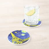 Sterrennacht Paris Frankrijk Zandsteen Onderzetter (Zijkant)