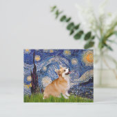 Sterrennacht - Pembroke Welsh Corgi 7b Briefkaart (Staand voorkant)
