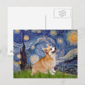 Sterrennacht - Pembroke Welsh Corgi 7b Briefkaart (Voorkant / Achterkant)