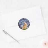 Sterrennacht - Pembroke Welsh Corgi 7b Ronde Sticker (Envelop)