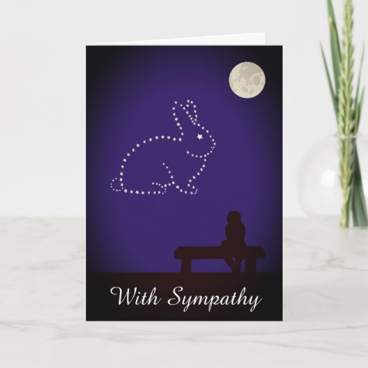 Sterrennacht Pet Rabbit Sympathy Card Kaart (Voorkant)