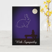 Sterrennacht Pet Rabbit Sympathy Card Kaart (Gele Bloem)